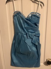 Taboo Dress Women  s Light Blue Prom/Homecoming Mini/ Gemstone/Pockets Size M