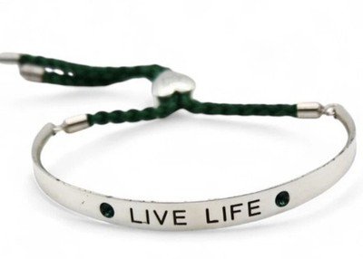 Brighton Live Life Green Cord Toggle Closure Adjustable Bracelet