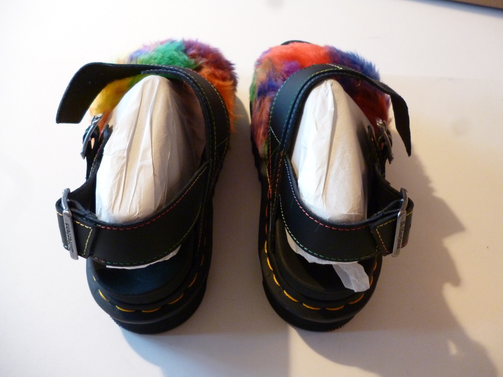 Dr Martens Voss II Fluffy Multi Rainbow + Black Womens Sandals UK 4 EU 37 image 9