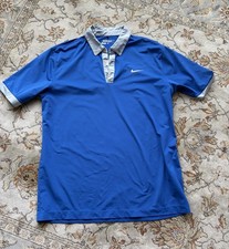 Nike Golf Polo Shirt Men's Size Large Blue Dri-FIT Performance Short Sleeve EUC