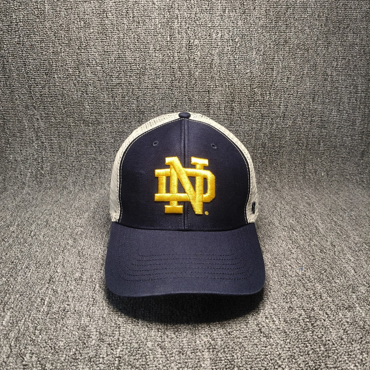 47 Brand Notre Dame Fighting Irish Trucker Hat Snapback Cap Navy White