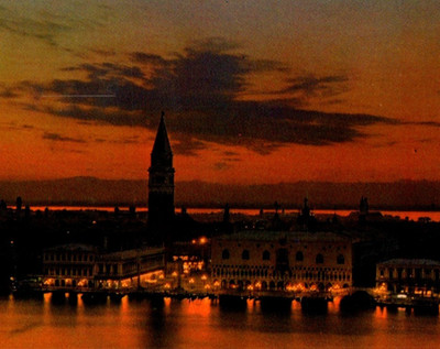 Vintage Postcard Venice Italy San Giorgio Maggiore 1971 USS Springfield Postmark