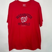 MLB Washington Nationals Red T Shirt Adult Size Large Short Sleeve T Shirt