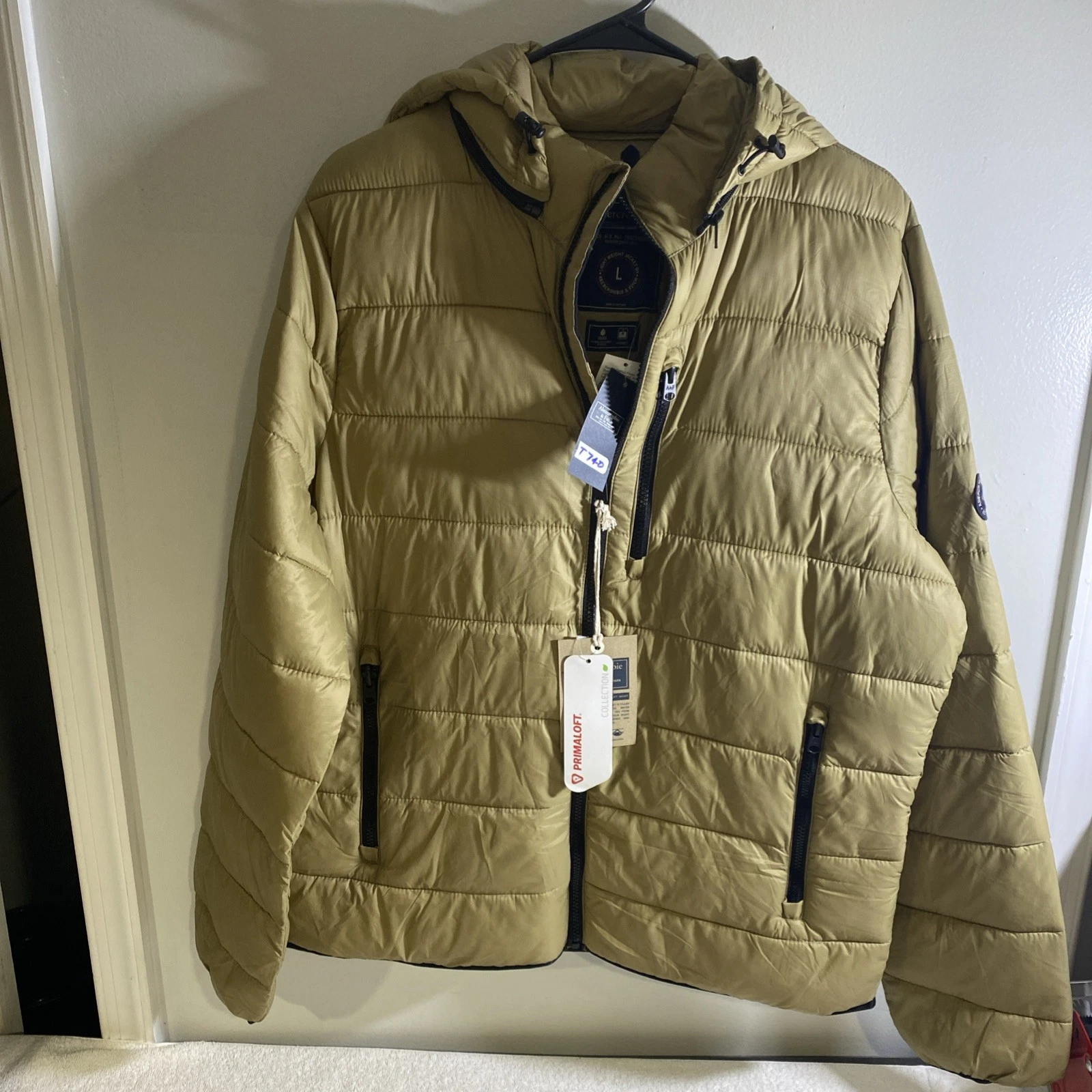 Abercrombie & Fitch, Jacket Mens L Brown Puffer Hoodie, Lightweight (T740) - product detail image 9