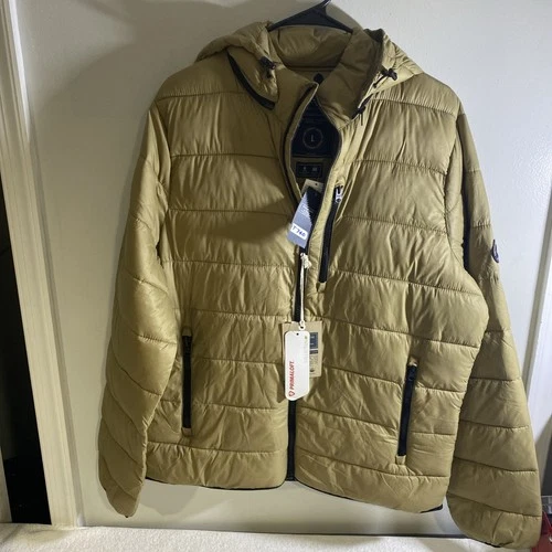 Abercrombie & Fitch, Jacket Mens L Brown Puffer Hoodie, Lightweight (T740) image 9