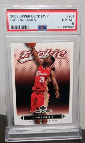 2003 Upper Deck MVP Lebron James Rookie Card #201 PSA 8 RC