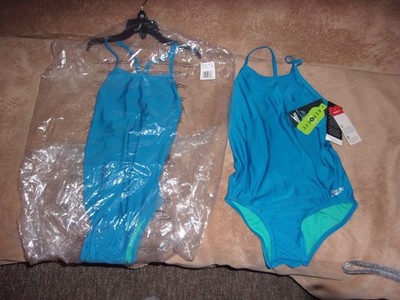 GIRLS SPEEDO SIZE 28 REPREVE ECO PRO LT BLUE ONE PIECE BATHING / SWIM SUIT