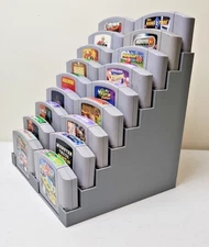 Nintendo 64, N64 18 Cartridge Display Stand, 3D Printed Display Stand