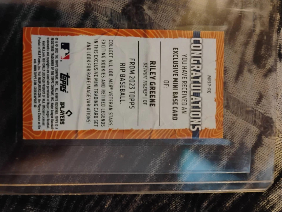 2023 Topps Rip - Mini Riley Greene #MRIP-RG Orange /60 (RC) - Image 2 of 2