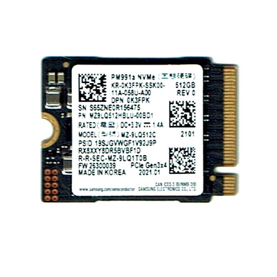 SAMSUNG NVMe 2230 PC PM991a 512GB M2 SSD kurze Baulänge 30mm