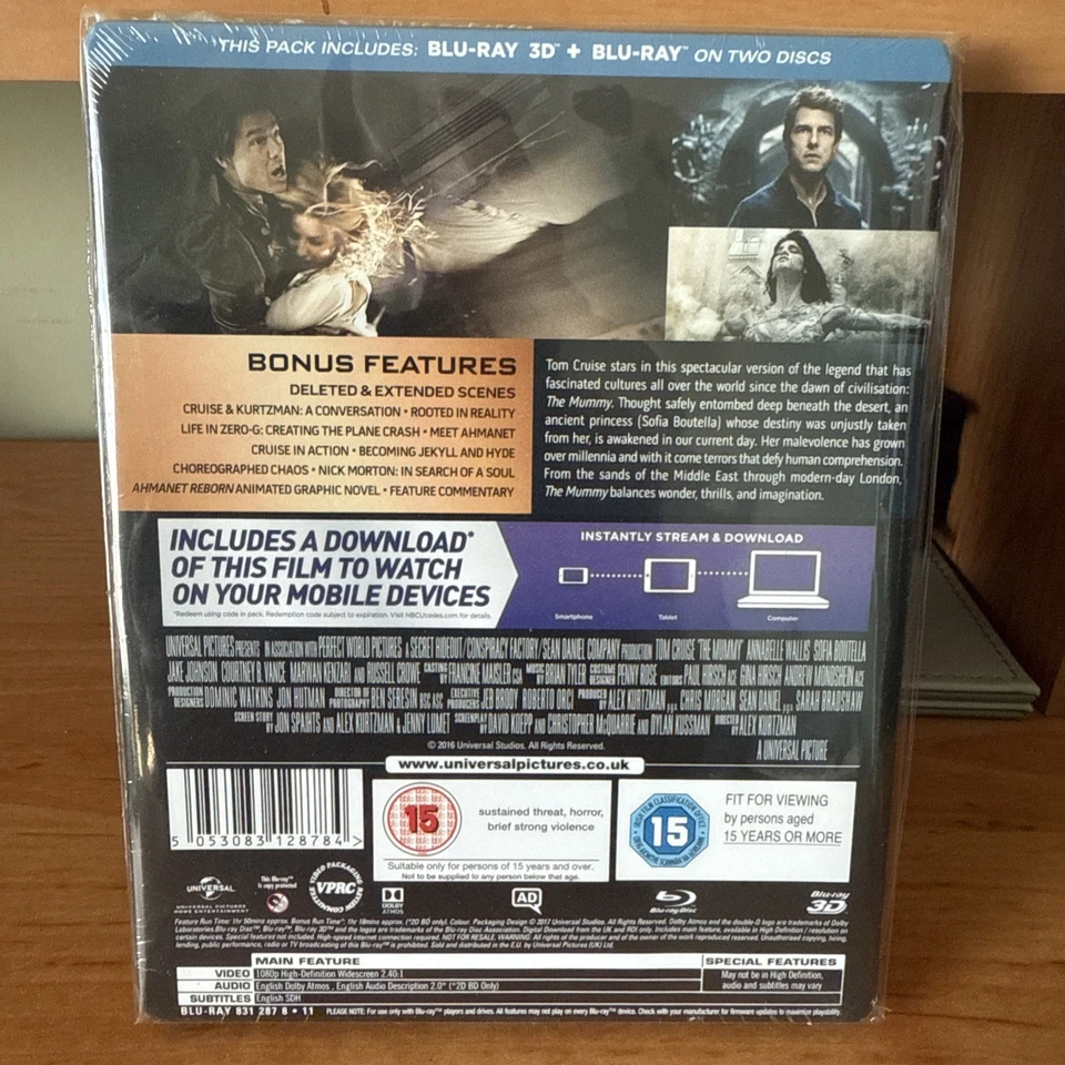 THE MUMMY (TOM CRUISE) - UK EXCLUSIVE 3D + BLU RAY STEELBOOK - NEW & SEALED - Image 2 of 2