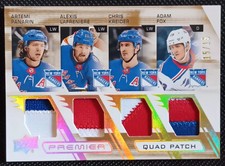 2021-22 UD PREMIER QUAD GAME PATCH RANGERS PANARIN LAFRENIERE FOX KREIDER /15 SP