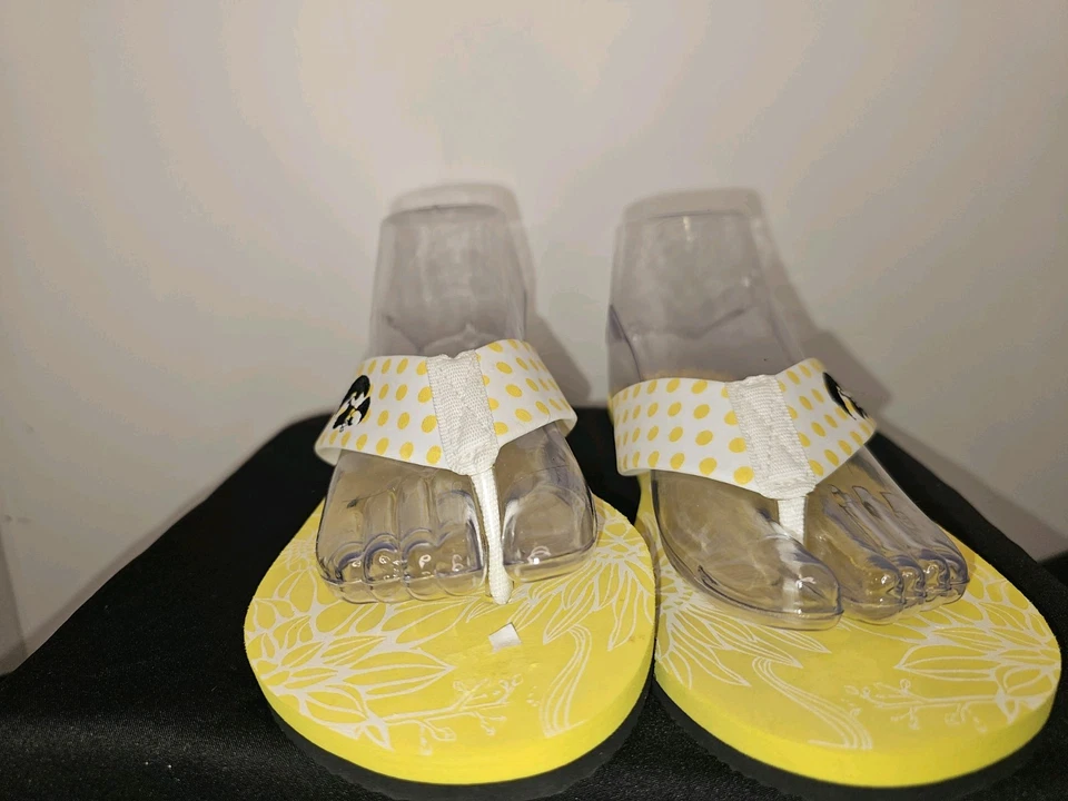 Iowa Hawkeyes Women's Yellow Polka Dot Flip-Flops – Size XL (11/12) Foto 3 de 4