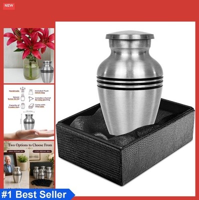 Small Cremation Urn for Human Ashes 3 Inch Aluminum Screw Top Lid Keepsake