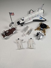 Vintage NASA Space Toy Lot Atlantis Shuttle DieCast Moon Buggy Astronauts Lander