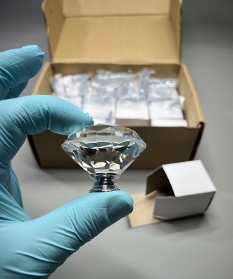 Diamant Kristall Möbelknöpfe Tür Kommode Schublade Schrankgriffe Griffe 50 mm