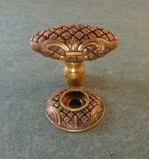 Vintage original P E Guerin gilded brass bronze LOUIS XVI oval door knob rosette