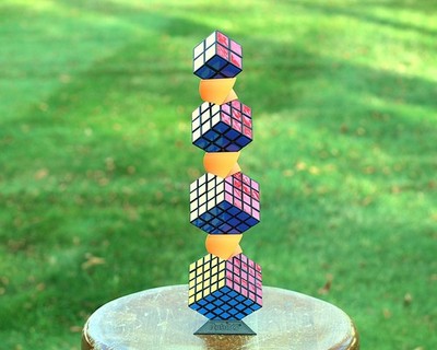 Puzzle Cube Stacker/Stand, Compatible with Rubik's and GAN Cube, 3pk, Orange