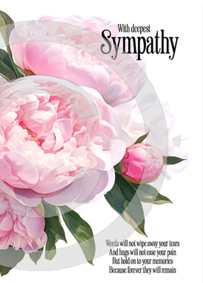 sympathy ポスター WITH DEEPEST SYMPATHY A5 CARD Sentimental Sympathy Condolence