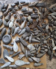 ~40 lb Mixed Lead Fishing Sinkers Lot Pyramid Egg Bank Torpedo Vintage Weights