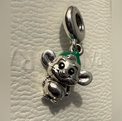 Genuine Pandora S925 Silver Disney Cinderella GUS Mouse Dangle Charm 798849C01