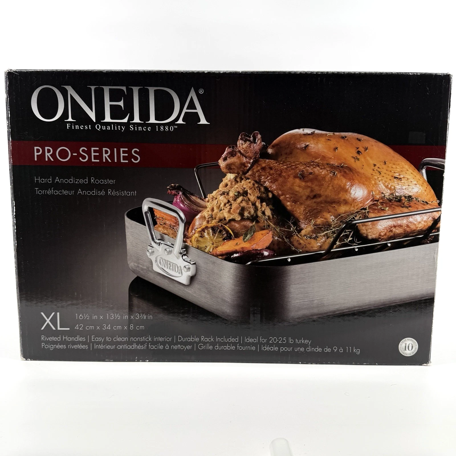 Oneida Pro Series Commercial Grade Hard Anodized XL Roaster Pan W/Rack NOB