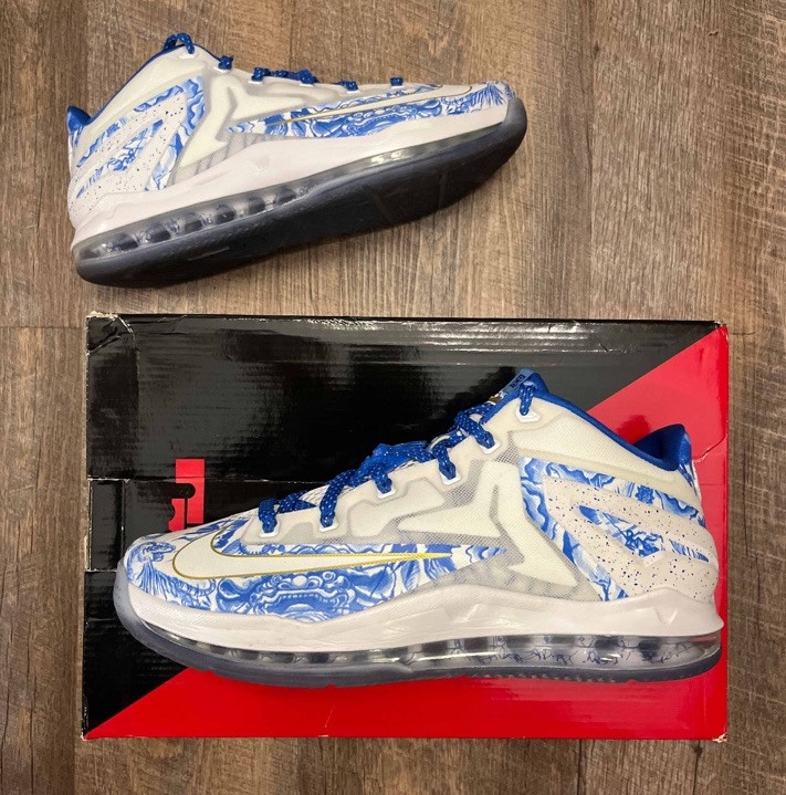 Nike Max LeBron 11 XI Low Ch Pack China Blue Size 10.5 Sneakers w Box 683253-144 thumbnail 2