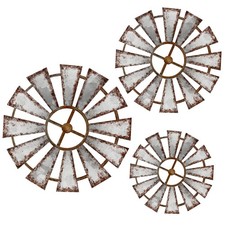 3 Pcs Wood Windmill Wall Decor Farmhouse Hanging Decoration Wooden Windmill Kitc