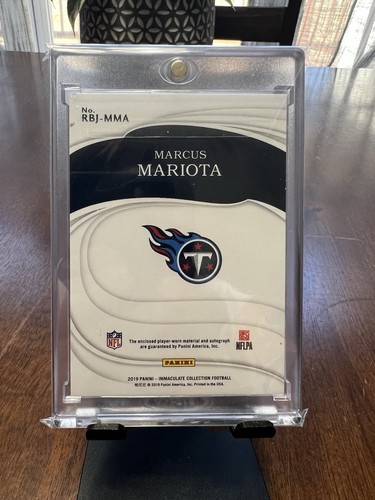 2019 Panini Immaculate Marcus Mariota Eyeblack Logo Patch Auto 01/25 - Picture 2 of 2