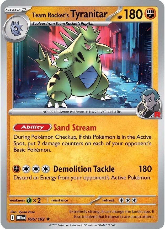 Pokemon Team Rocket's Tyranitar (96/256) Destined Rivals LP HOLO