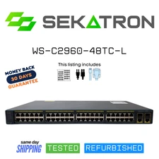 🔀 Cisco WS-C2960-48TC-L Catalyst Switch • 48× Fast Ethernet + 2× Gigabit Uplink