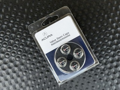 GENUINE OEM ACURA 2023-2025 INTEGRA (A-SPEC) BLACK VALVE STEM CAPS SET OF 4