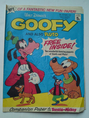 GOOFY and PLUTO COMIC No 1 Disney UK 1973 Oct companion paper to Donald & Mickey
