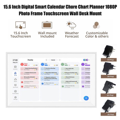 Digitaler Haushaltsplaner 15,6 Zoll 1080P Touchscreen Kalender Rahmen - Bild 25 von 28
