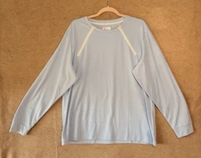 Comfy Chemo Pullover Shirt Womens Sz XL Blue Soft Long Sleeve