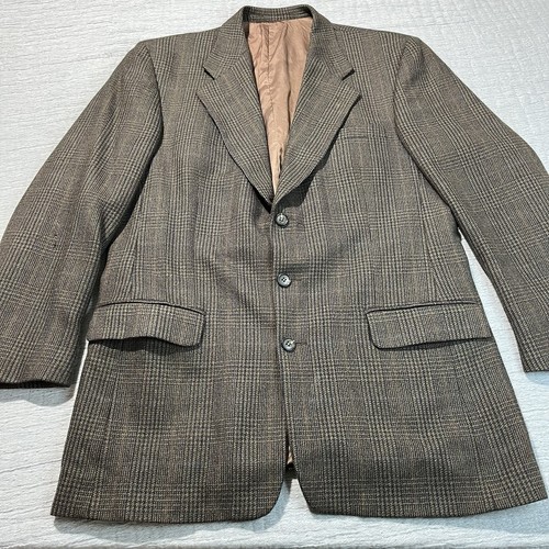 Gianfranco Ruffini 2-Button 100% Lambswool Sport Coat Mens 42-L Houndstooth