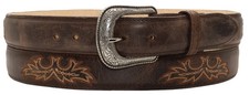 Silverton Men Genuine Leather Western Belt Brown Cowboy Work Ranch