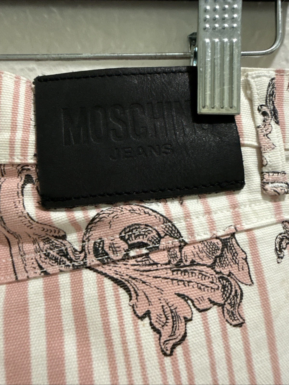 OFF WHITE Pantalone donna Moschino grafica taglio dritto taglia 29