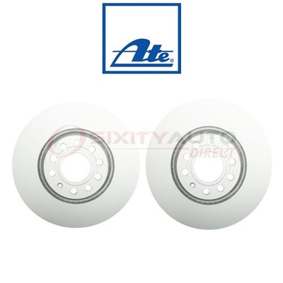 2 pc ATE Front Disc Brake Rotor for 2002-2006 Audi A4 Quattro - Braking Tire lp