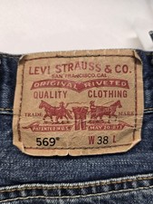 Levi s 569 Loose Straight Shorts Men's 38 Baggy Whiskering flaws