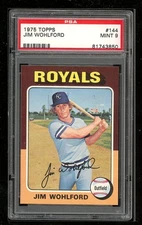 1975 Topps #144 Jim Wohlford PSA 9