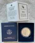 2011 W American Eagle 1 Oz Silver Uncirculated Coin & COA