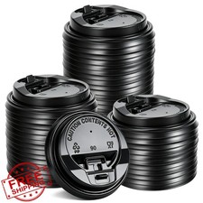 SefyAog coffee cup lids, 10-24 oz black