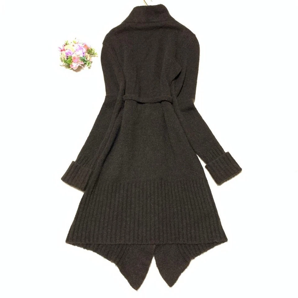 Max Mara iBLUES Alpaca-Wool Blend Belted Long Coat Size M Made in Italy - Image 4 of 4