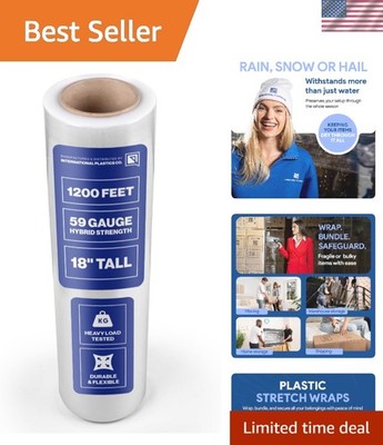 1200ft Clear Stretch Film Wrap 18  - Ultimate Moving & Storage Solution