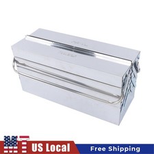 21-inch 4-tier 7-tray Fold Out Stainless Steel Cantilever Tool Box With Handle