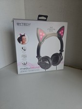 Headphones Light Up Cat Ear Over Ear Black and Pink