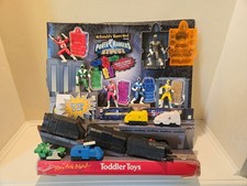 VINTAGE McDONALD'S 2000 FULL SET POWER RANGERS HAPPY MEAL TOYS DISPLAY