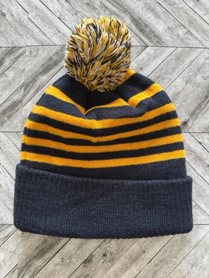 Chapéu gorro Cal Bears futebol NCAA College Pom Pom azul listrado ao ar livre elástico - Imagem 2 de 4