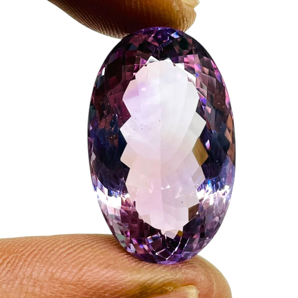 Enorme colgante tamaño piedra preciosa VVS 33,75 quilates amatista rosa natural 26x16 mm corte ovalado Foto 2 de 4